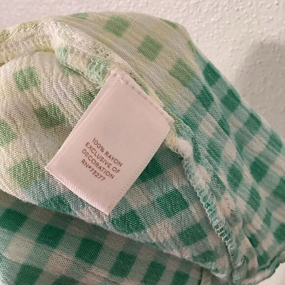 LC Lauren Conrad Gingham Cottagecore Springtime Easter Colorful Tassel Blouse XS - Picture 12 of 12